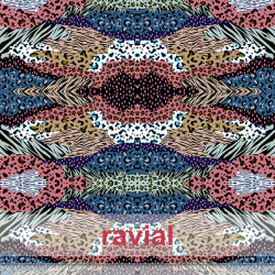 Tejido de poliéster estampado abstracto. Animal print.