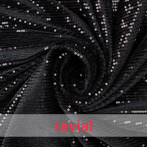 VELVET GAVI. Tejido de terciopelo adornado con lentejuelas cosidas.