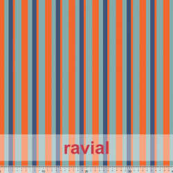 ECO-PARAYAS ESTP. Tela de punto. Tejido de uso habitual para faldas de ensayo. Suave, con mucha caída. Rayas.