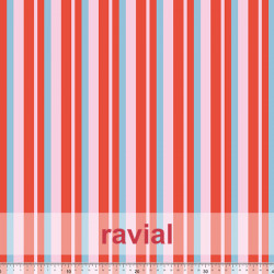 ECO-PARAYAS ESTP. Tela de punto. Tejido de uso habitual para faldas de ensayo. Suave, con mucha caída. Rayas.