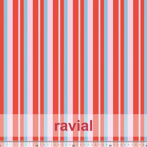 ECO-PARAYAS ESTP. Tela de punto. Tejido de uso habitual para faldas de ensayo. Suave, con mucha caída. Rayas.