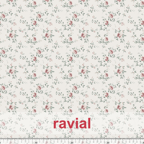 ECO-RUSTIC ESTP. Tejido apariencia lino, reciclado. Estampado de flores.