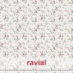 ECO-RUSTIC ESTP. Tejido apariencia lino, reciclado. Estampado de flores.