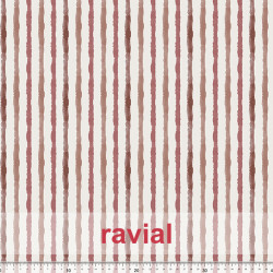 Tejido apariencia lino, reciclado. Estampado de rayas.