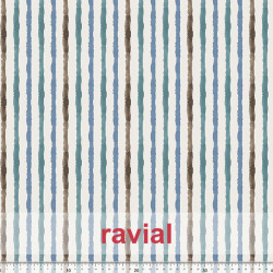 Tejido apariencia lino, reciclado. Estampado de rayas.