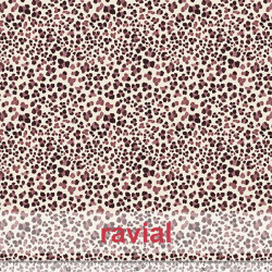 Tejido apariencia lino, reciclado. Estampado animal print.