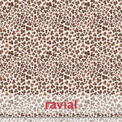Tejido apariencia lino, reciclado. Estampado animal print.