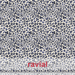 Tejido apariencia lino, reciclado. Estampado animal print.