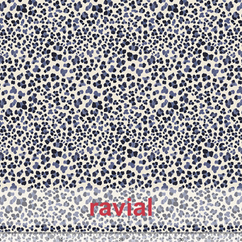 Tejido apariencia lino, reciclado. Estampado animal print.