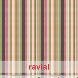Tejido apariencia lino, reciclado. Estampado de rayas