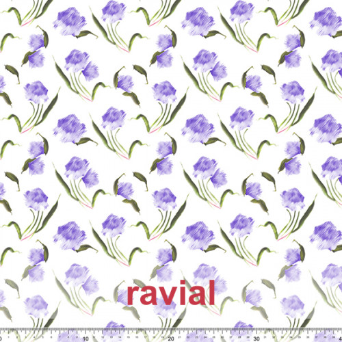 Tela de gasa fina perfecta para trajes de fiesta y/o para combinar con tejido de raso. Estampado de flores.
