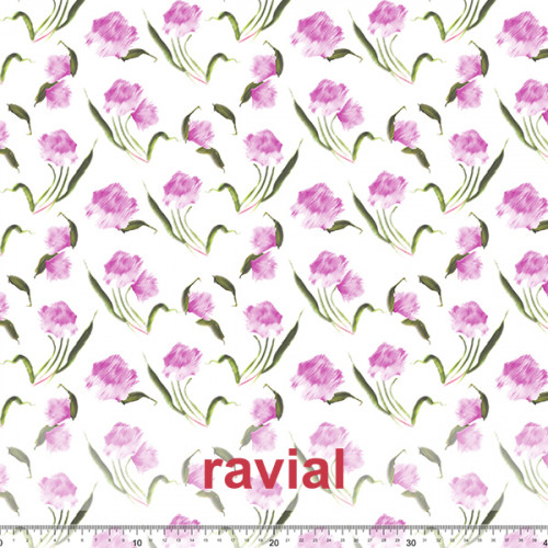 Tela de gasa fina perfecta para trajes de fiesta y/o para combinar con tejido de raso. Estampado de flores.