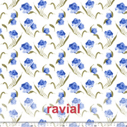 Tela de gasa fina perfecta para trajes de fiesta y/o para combinar con tejido de raso. Estampado de flores.