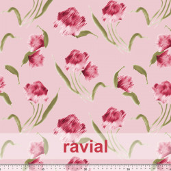 Tela de gasa fina perfecta para trajes de fiesta y/o para combinar con tejido de raso. Estampado de flores.