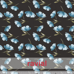 Tela de gasa fina perfecta para trajes de fiesta y/o para combinar con tejido de raso. Estampado de flores.
