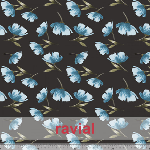 Tela de gasa fina perfecta para trajes de fiesta y/o para combinar con tejido de raso. Estampado de flores.