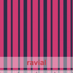 Tela de gasa tupida. Estampado de rayas.