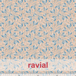 Tela de gasa tupida. Estampado de ramas.