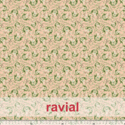 Tela de gasa tupida. Estampado de ramas.