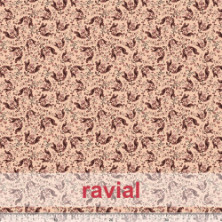Tela de gasa tupida. Estampado de ramas.