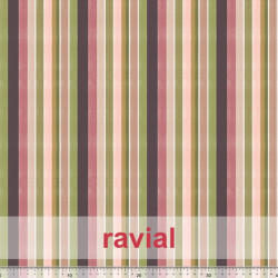 Tela de gasa tupida. Estampado de rayas.