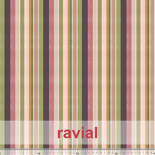 Tela de gasa tupida. Estampado de rayas.