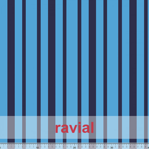 Tela de gasa tupida. Estampado de rayas.