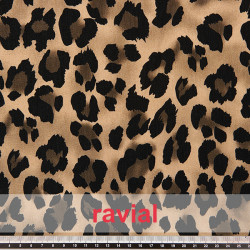 RAMONES. Tejido de crespón estampado animal print.