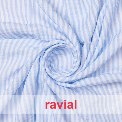 BABU. Tejido de bambula con estampado infantil de rayas de 0,50 cms. aprox.