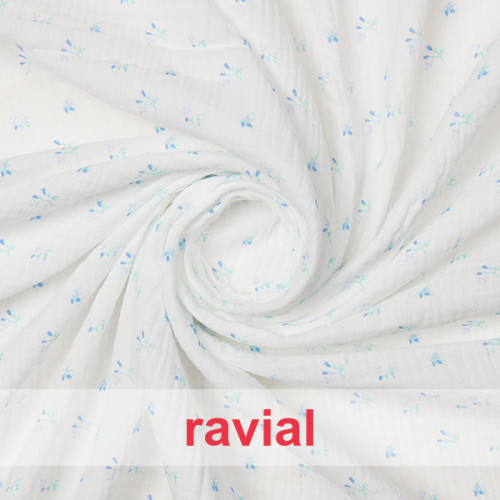 BABU. Tejido de bambula con estampado de flores.