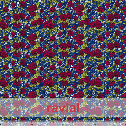 D-TABLAO ESTP. Tela de punto especial para faldas de ensayo. Estampado de flores y lunares de 0,20 cms. aprox.