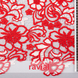 TULIX. Embroidered fabric ended with lace on both sides.