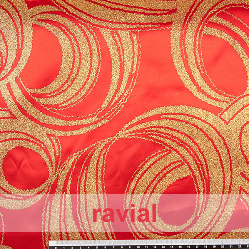 EPOCA VENECIA. Satin fabric with glitter ornaments.