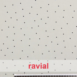 RAIZA. Thin chiffon fabric with printed polka dot 0,30 cm.