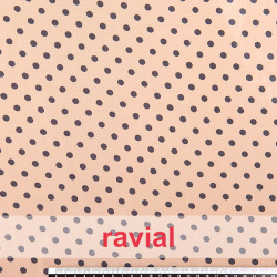 RAIZA. Thin chiffon fabric with printed polka dot 0,70 cm.