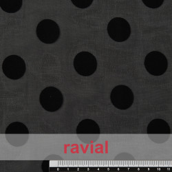 DRAVA FLOCADO. Tissu fin en mousseline floqué.