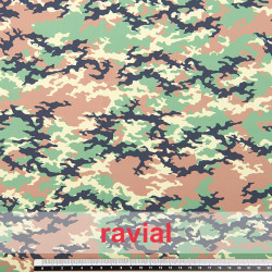 DANZA ZUMBA. Knitted fabric with military print. OEKO-TEX Standard 100