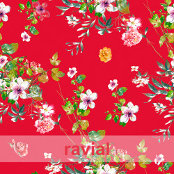 GARIT. Thin printed fabric, similar to georgette, with floral pattern.