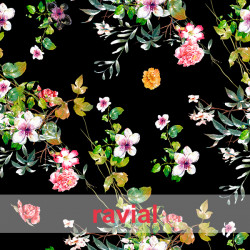GARIT. Tissu fin avec motif de fleurs