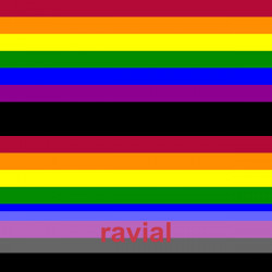 MASCARADA. Tejido de popelin. Bandera Gay. Rayas de 2,50 cm. y línea negra 5 cm.